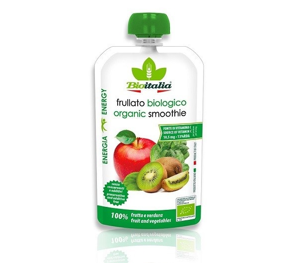 Smoothie táo, kiwi, rau bina hữu cơ Bioitalia
