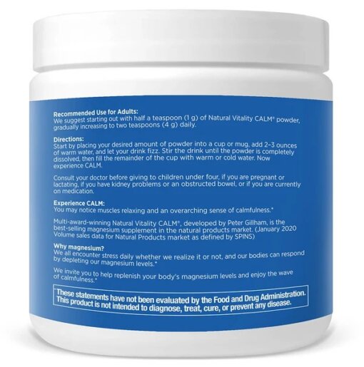 Bột magie Natural Vitality calm vị dưa hấu lọ 226g - Lọ